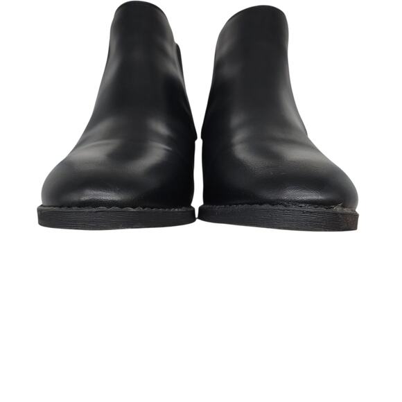 Black Booties Womens 6 Pointed Almond Toe Ankle Pull On Heeled Oxford Express - Picture 7 of 13